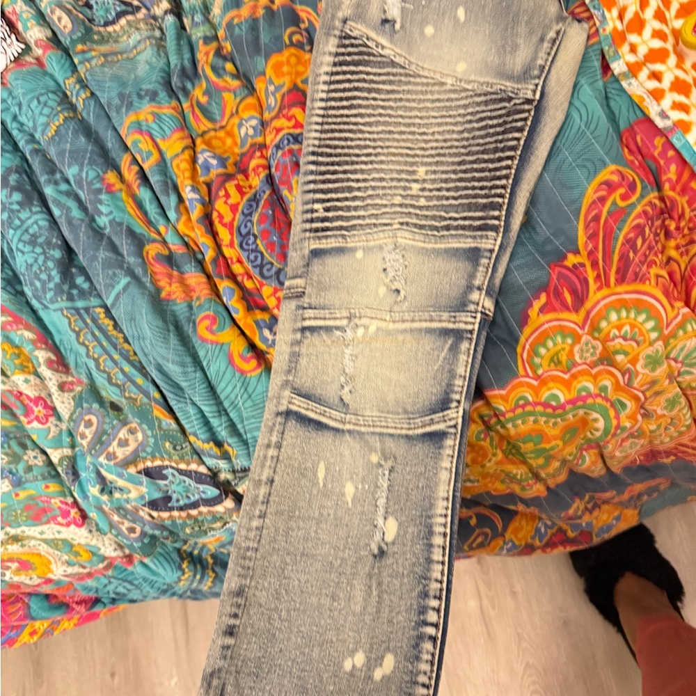 Distressed Blue Jeans